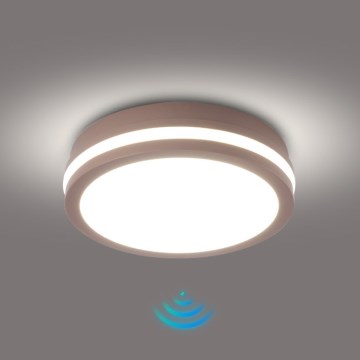 Brilagi - LED välistingimustele mõeldud laevalgusti liikumisanduriga BENE LED/18W/230V, läbimõõt 21,5 cm, pruun, IP54