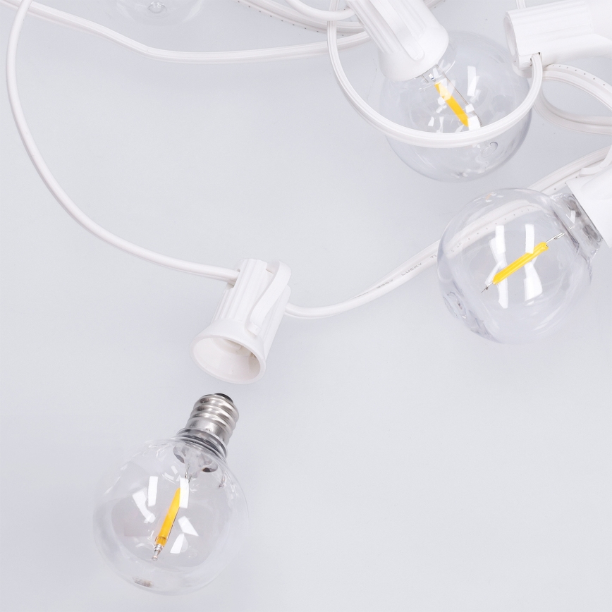 Brilagi - LED välisdekoratiivne valguskett GIRLANDA 25xE12/0,8W/230V 20m valge IP44 soe valge