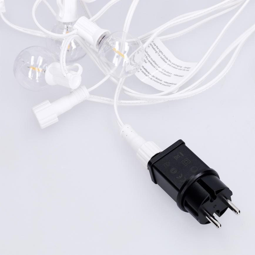 Brilagi - LED välisdekoratiivne valguskett GIRLANDA 25xE12/0,8W/230V 20m valge IP44 soe valge