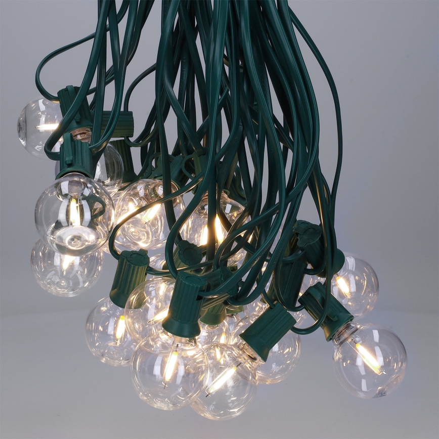 Brilagi - LED väljas kasutatav dekoratiivne girland GIRLANDA 25xE12/0,8W/230V 20m roheline IP44 soe valge