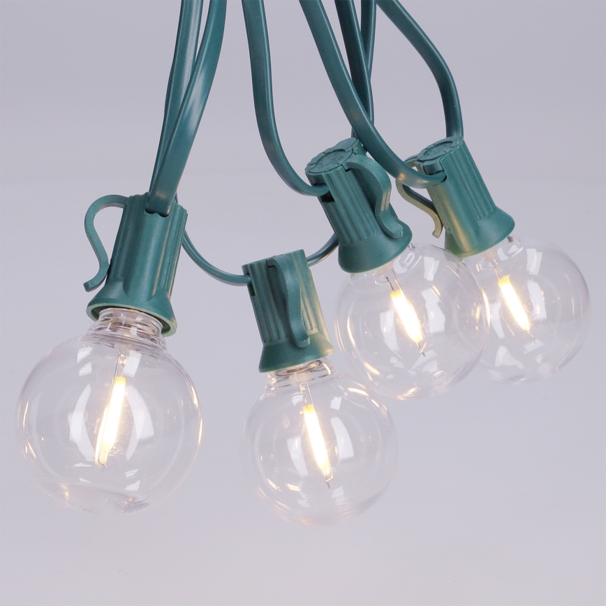 Brilagi - LED väljas kasutatav dekoratiivne girland GIRLANDA 25xE12/0,8W/230V 20m roheline IP44 soe valge