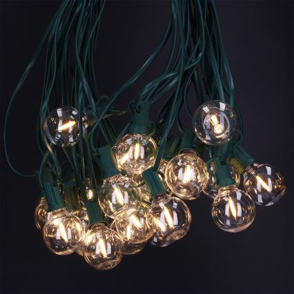 Brilagi - LED väljas kasutatav dekoratiivne girland GIRLANDA 25xE12/0,8W/230V 20m roheline IP44 soe valge