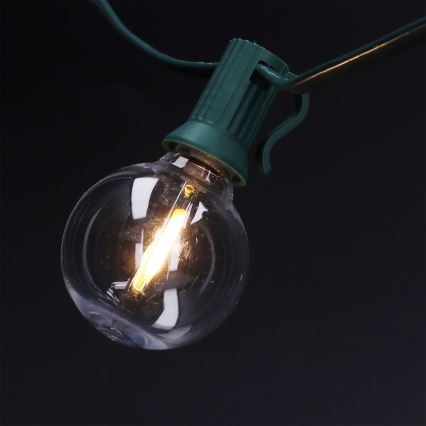 Brilagi - LED väljas kasutatav dekoratiivne girland GIRLANDA 25xE12/0,8W/230V 20m roheline IP44 soe valge
