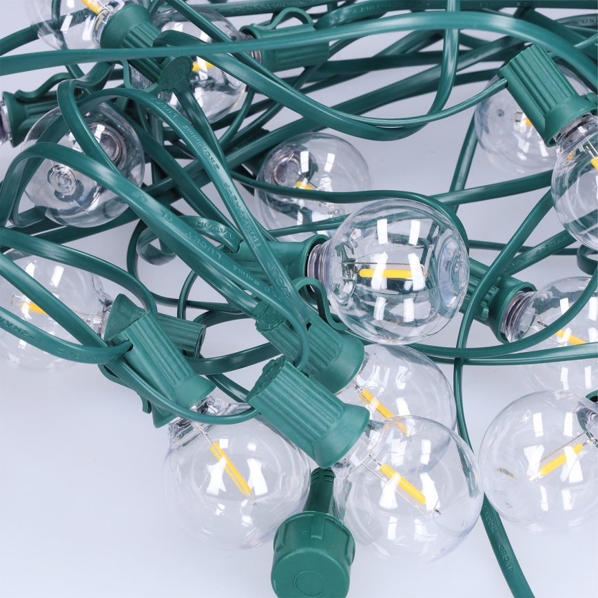 Brilagi - LED väljas kasutatav dekoratiivne girland GIRLANDA 25xE12/0,8W/230V 20m roheline IP44 soe valge