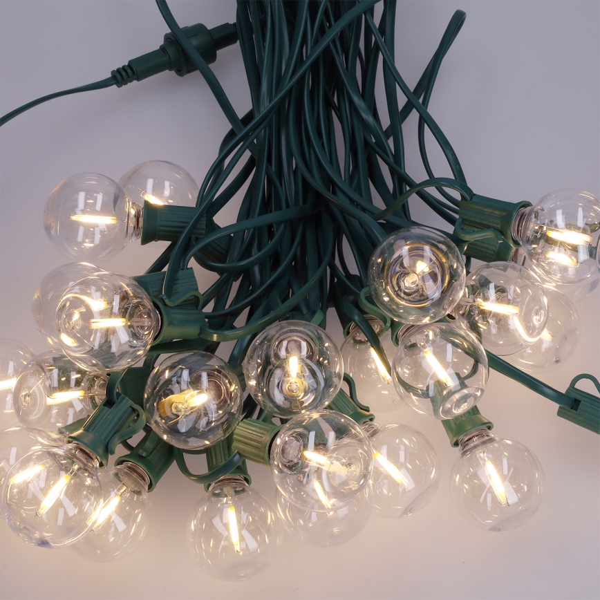 Brilagi - LED väljas kasutatav dekoratiivne girland GIRLANDA 25xE12/0,8W/230V 20m roheline IP44 soe valge