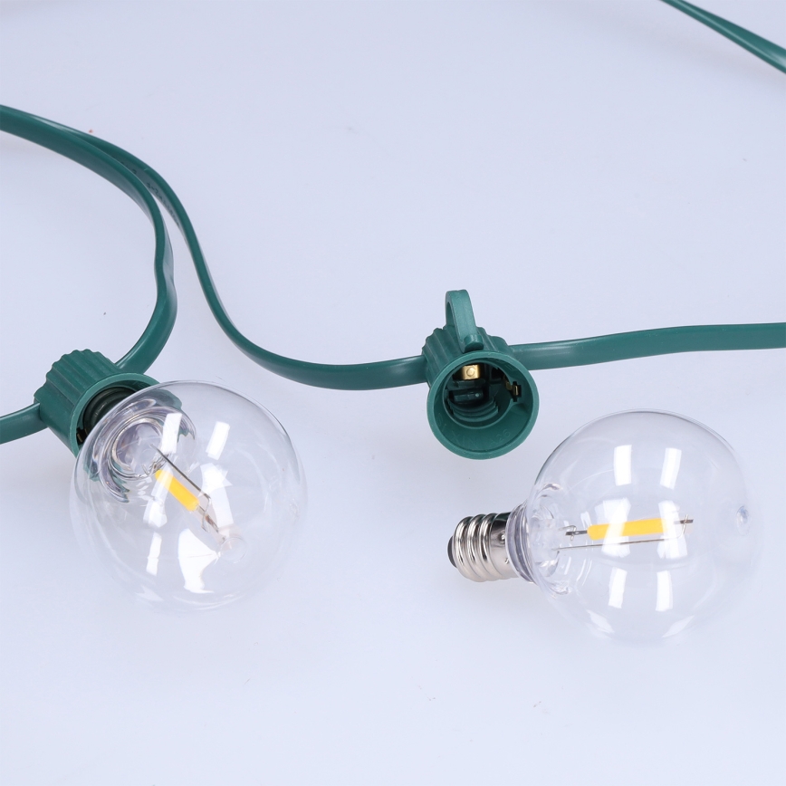 Brilagi - LED väljas kasutatav dekoratiivne girland GIRLANDA 25xE12/0,8W/230V 20m roheline IP44 soe valge