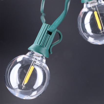 Brilagi - LED väljas kasutatav dekoratiivne girland GIRLANDA 25xE12/0,8W/230V 20m roheline IP44 soe valge