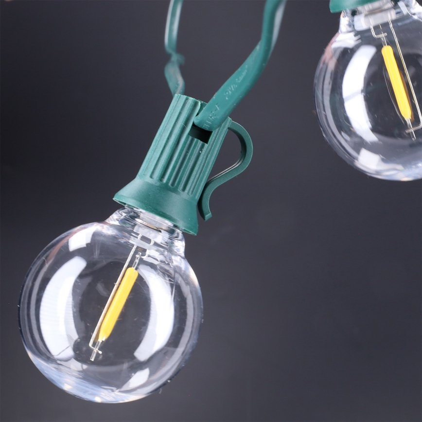 Brilagi - LED väljas kasutatav dekoratiivne girland GIRLANDA 25xE12/0,8W/230V 20m roheline IP44 soe valge