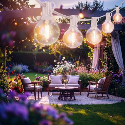 Brilagi - LED välistingimustele sobiv dekoratiivne valguskett GIRLANDA 10xE12/0,6W/230V 8m valge IP44 soojavalge