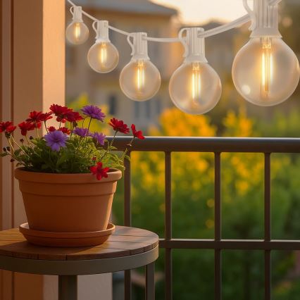 Brilagi - LED välistingimustele sobiv dekoratiivne valguskett GIRLANDA 10xE12/0,6W/230V 8m valge IP44 soojavalge