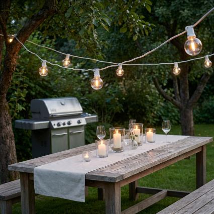 Brilagi - LED väljas kasutatav dekoratiivne valguskett GIRLANDA 10xE12/0,6W/230V 8m valge IP44 soe valge