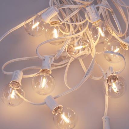 Brilagi - LED väljas kasutatav dekoratiivne valguskett GIRLANDA 10xE12/0,6W/230V 8m valge IP44 soe valge