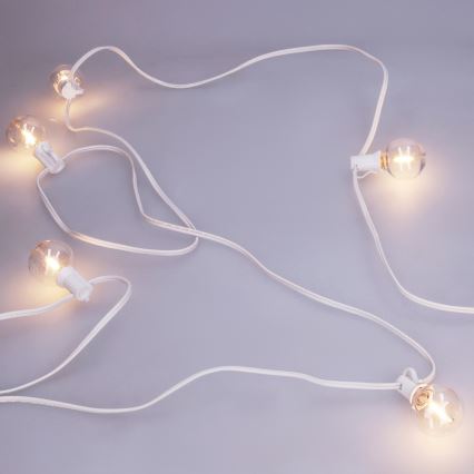 Brilagi - LED väljas kasutatav dekoratiivne valguskett GIRLANDA 10xE12/0,6W/230V 8m valge IP44 soe valge