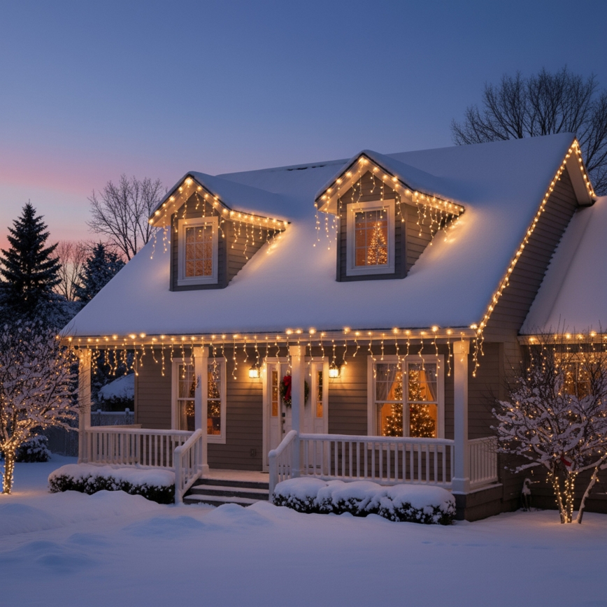 Brilagi - LED välistingimustesse mõeldud jõulurida, 200 LED, 8 funktsiooni, 13 m, IP44, soe valge, jääpurikad