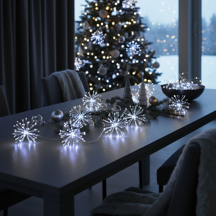 Brilagi - LED välistingimustesse mõeldud valguskett, 150×LED, 5 m, IP44, külmvalge, ilutulestikuefekt