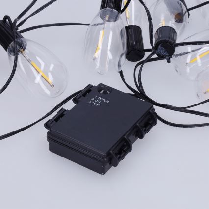 Brilagi - LED välisvalguskett 10xLED/3xAA 3,2m IP44 soe valge