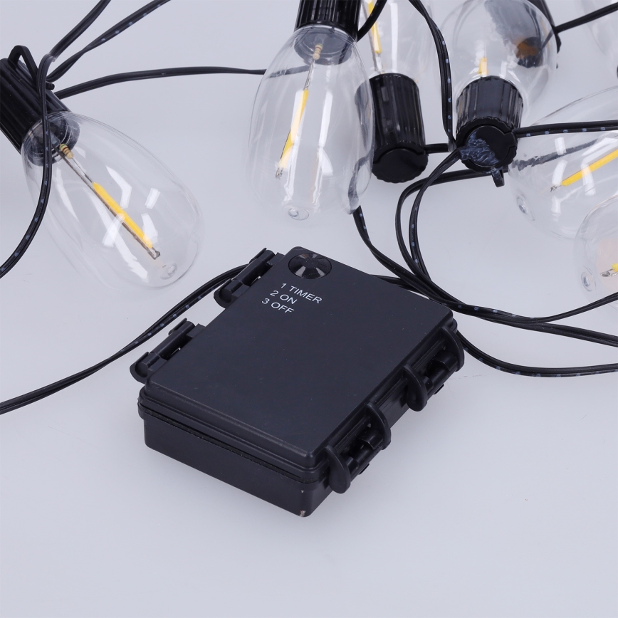 Brilagi - LED välisvalguskett 10xLED/3xAA 3,2m IP44 soe valge