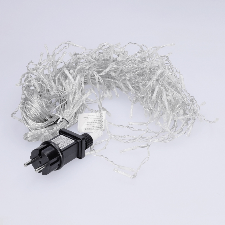 Brilagi - LED välistingimuste valguskett 200×LED/8 režiimi 13 m IP44 külmvalge jääpurikad