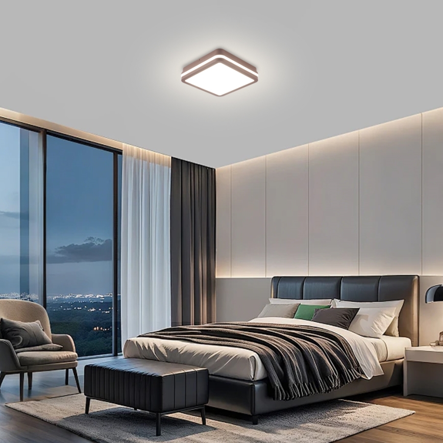 Brilagi - LED välilaevalgusti anduriga BENE LED/18W/230V 21,5x21,5 cm pruun IP54