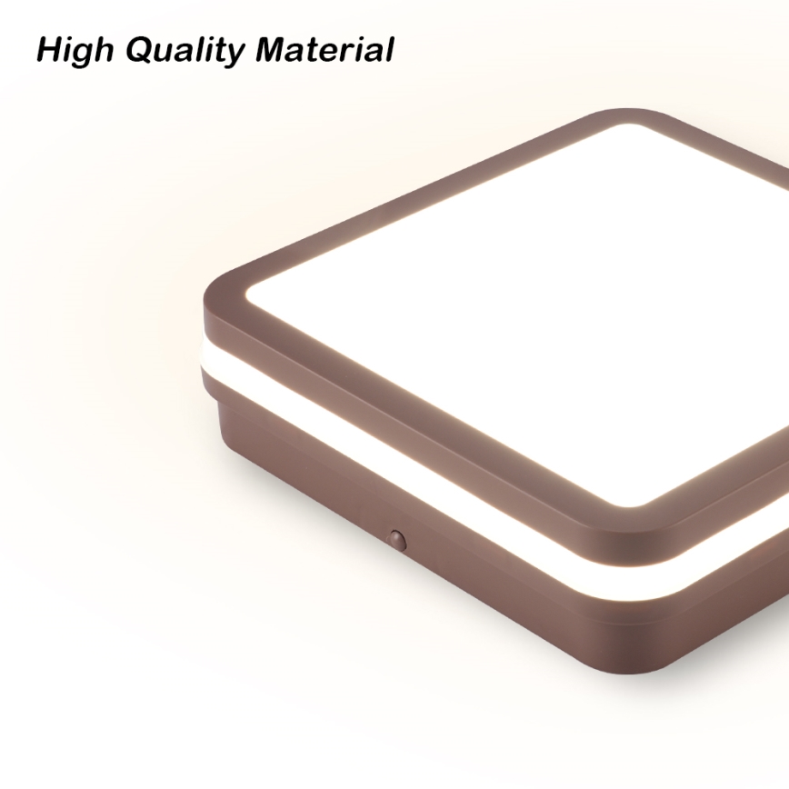 Brilagi - LED välilaevalgusti anduriga BENE LED/18W/230V 21,5x21,5 cm pruun IP54