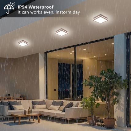 Brilagi - LED välilaevalgusti anduriga BENE LED/18W/230V 21,5x21,5 cm pruun IP54