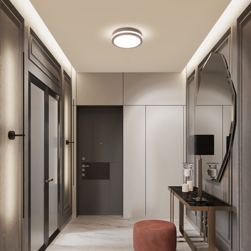 Brilagi - LED välistingimustele mõeldud laevalgusti liikumisanduriga BENE LED/18W/230V, läbimõõt 21,5 cm, pruun, IP54