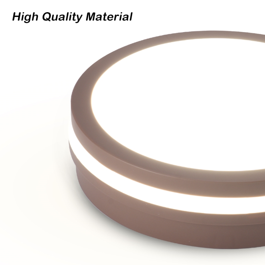 Brilagi - LED välistingimustele mõeldud laevalgusti liikumisanduriga BENE LED/18W/230V, läbimõõt 21,5 cm, pruun, IP54