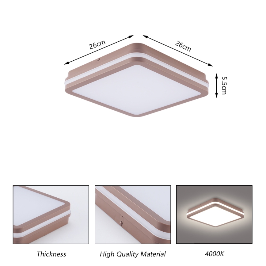 Brilagi - LED välilaelamp liikumisanduriga BENE LED/24W/230V 26x26 cm pruun IP54