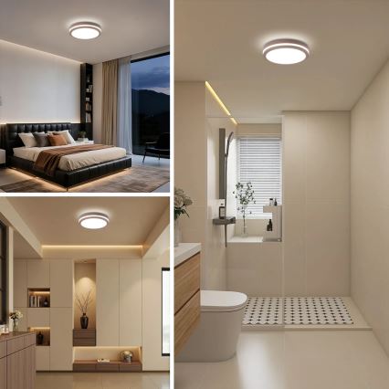 Brilagi - LED-välisvalgusti liikumisanduriga BENE LED/24W/230V, läbimõõt 26 cm, pruun, IP54