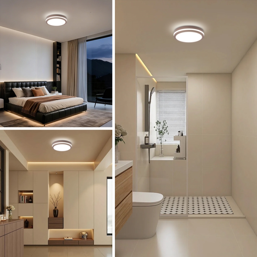 Brilagi - LED-välisvalgusti liikumisanduriga BENE LED/24W/230V, läbimõõt 26 cm, pruun, IP54