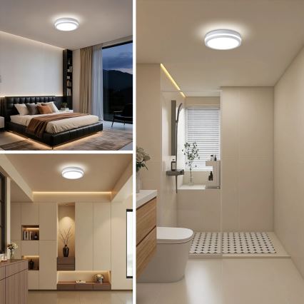 Brilagi - LED-välislaelamp BENE liikumisanduriga LED/24W/230V, läbimõõt 26 cm, valge, IP54