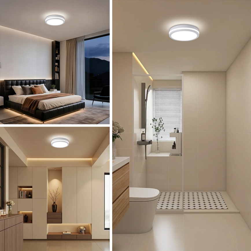 Brilagi - LED-välislaelamp BENE liikumisanduriga LED/24W/230V, läbimõõt 26 cm, valge, IP54