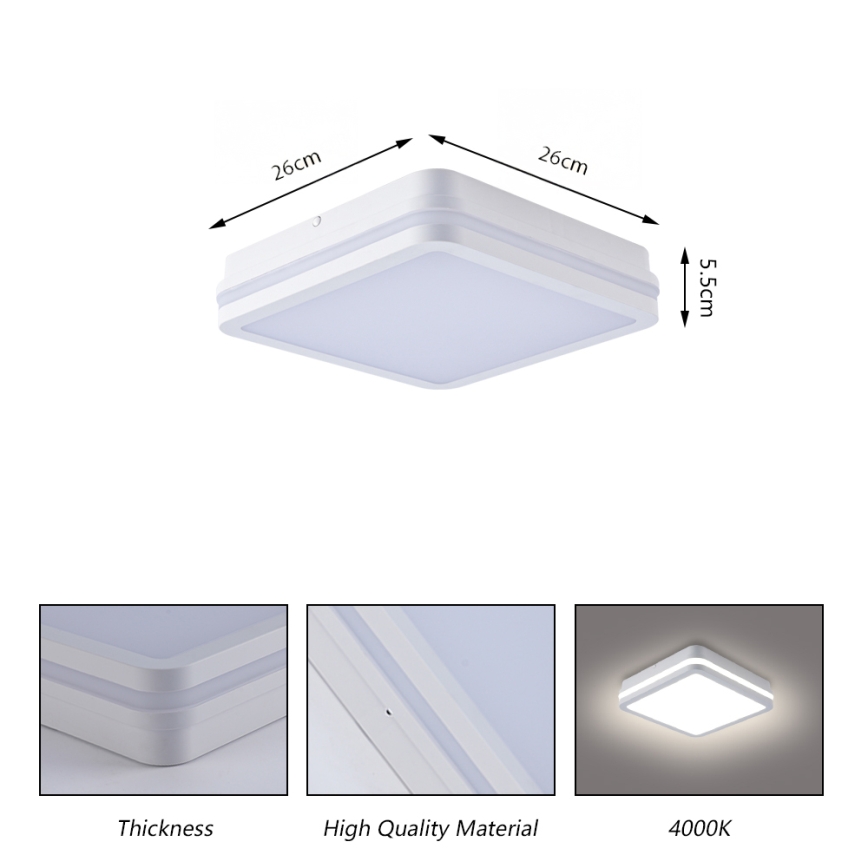 Brilagi - LED välisvalgusti BENE LED/24W/230V 26x26 cm valge IP54