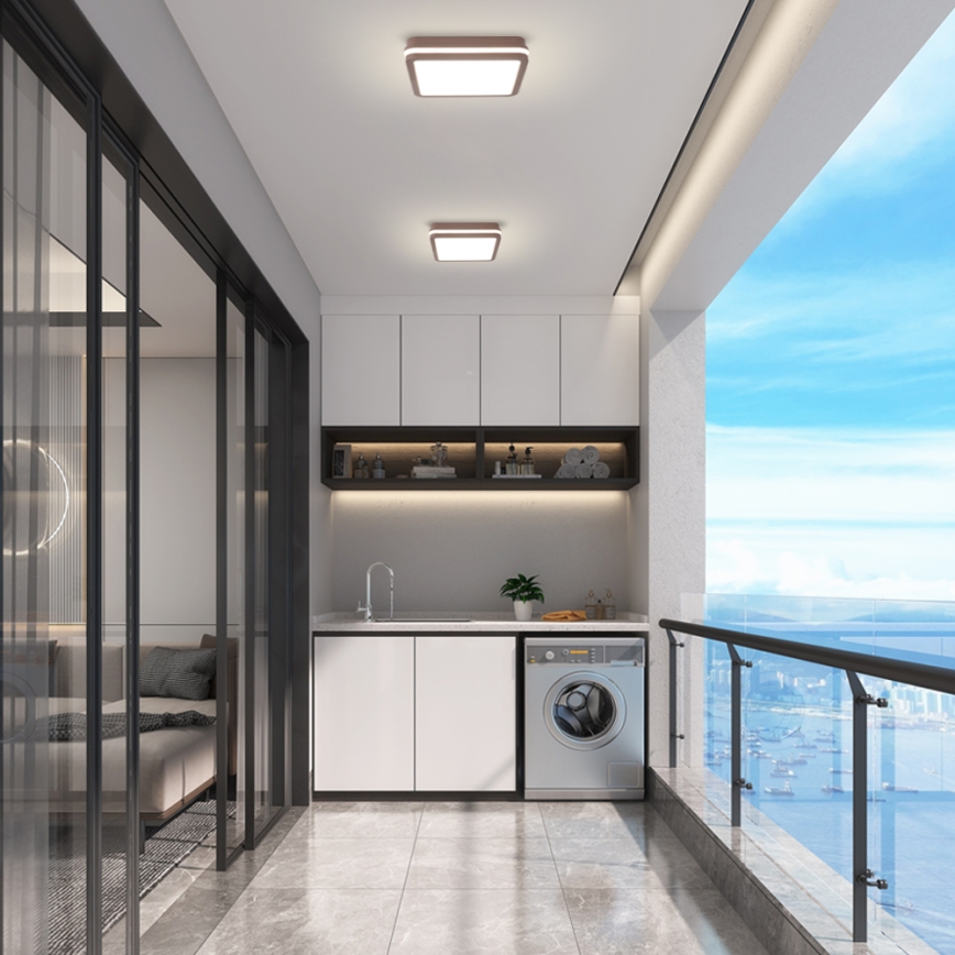 Brilagi - LED-välislaevalgusti liikumisanduriga BENE LED/24W/230V 26x26 cm pruun IP54