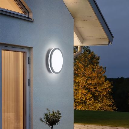 Brilagi - LED-välisvalgusti liikumisanduriga BENE LED/24W/230V, läbimõõt 26 cm, antratsiit, IP54