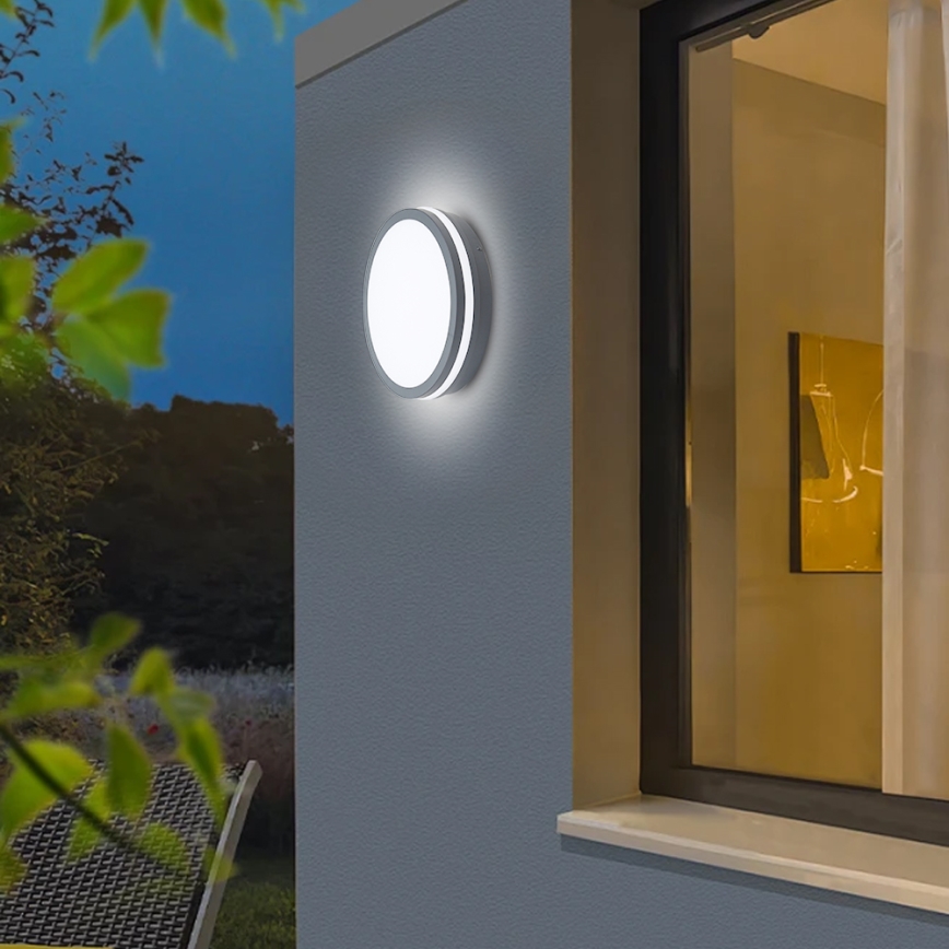 Brilagi - LED-välisvalgusti liikumisanduriga BENE LED/24W/230V, läbimõõt 26 cm, antratsiit, IP54