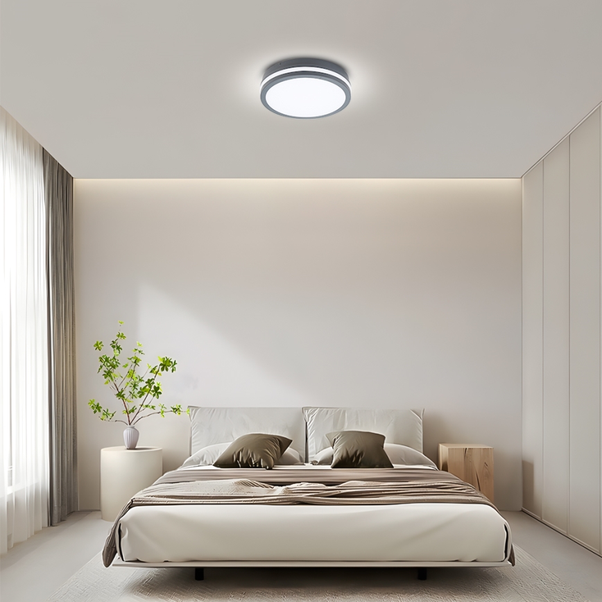 Brilagi - LED-välisvalgusti liikumisanduriga BENE LED/24W/230V, läbimõõt 26 cm, antratsiit, IP54