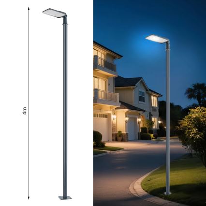 Brilagi - URBANLIGHT LED tänavavalgusti koos 4 m postiga ja liigendiga LED/100W/230V antratsiit IP65