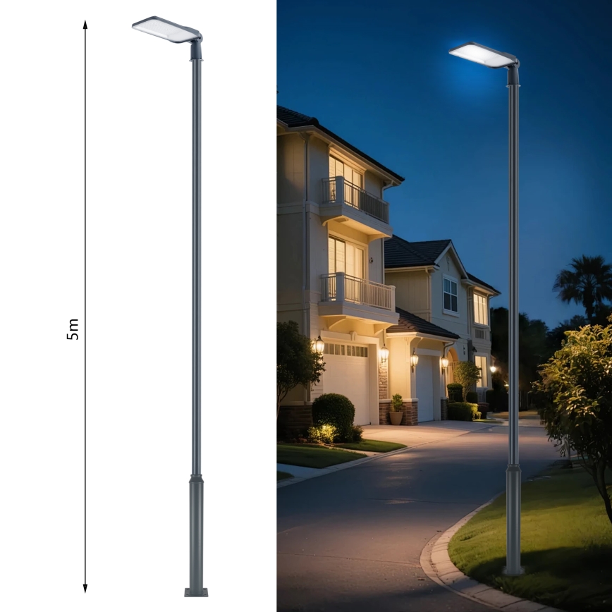 Brilagi - LED tänavavalgusti koos 5 m postiga ja liigendiga URBANLIGHT LED/200W/230V antratsiit IP65