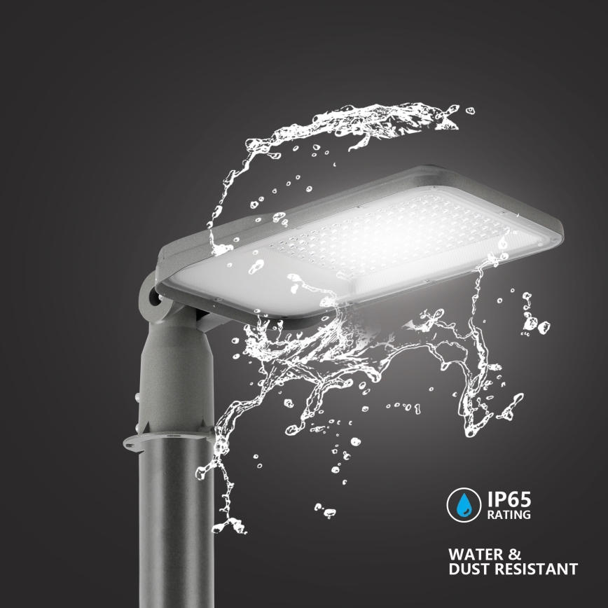 Brilagi - LED tänavavalgusti koos 3 m postiga ja liigendiga URBANLIGHT LED/100W/230V, hall, IP65