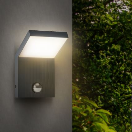 Brilagi - LED väline seinavalgusti liikumisanduriga RIANO LED/8W/230V antratsiit IP65