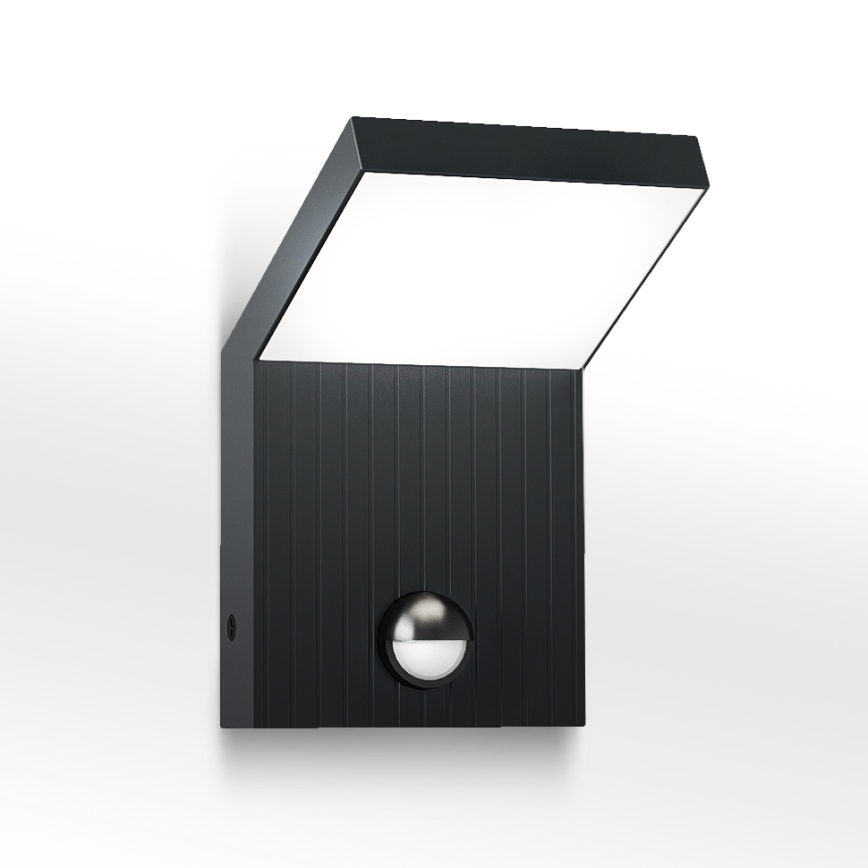 Brilagi - LED väline seinavalgusti liikumisanduriga RIANO LED/8W/230V antratsiit IP65