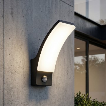 BRILAGI - LED välisvalgusti seinale liikumis- ja hämarusanduriga ARCELO LED/12W/230V IP65 must