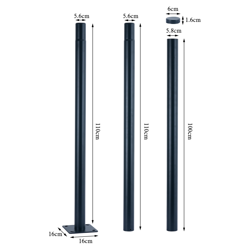 Brilagi - LED tänavavalgusti postiga 3 m URBANSPARK LED/120W/230V antratsiit IP65