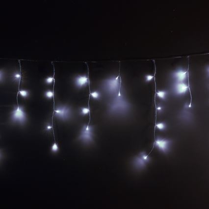 Brilagi - LED-välistingimustesse mõeldud jõulukett, 200 LED / 8 funktsiooni, 13 m, IP44, külmvalge, jääpurikad