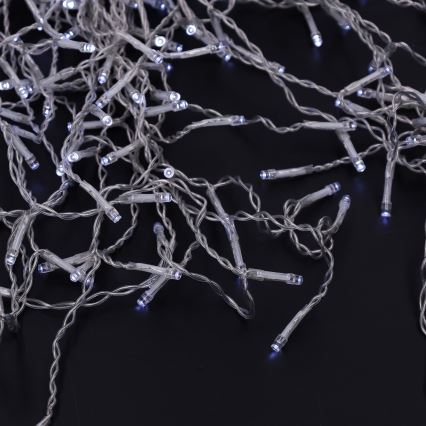 Brilagi - LED-välistingimustesse mõeldud jõulukett, 200 LED / 8 funktsiooni, 13 m, IP44, külmvalge, jääpurikad