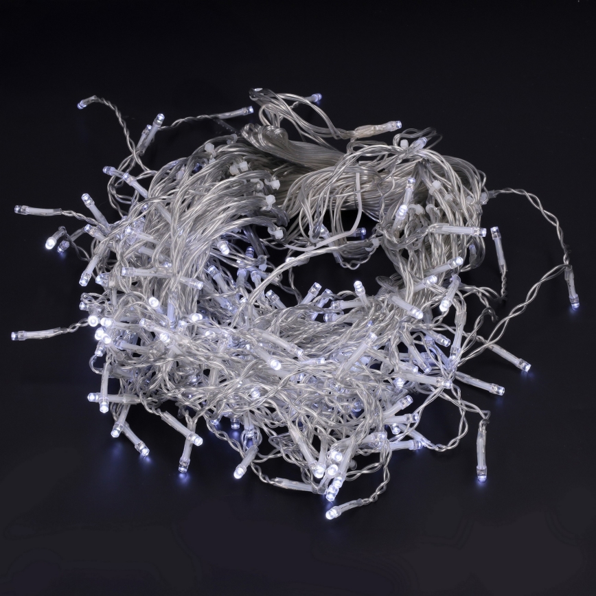 Brilagi - LED-välistingimustesse mõeldud jõulukett, 200 LED / 8 funktsiooni, 13 m, IP44, külmvalge, jääpurikad