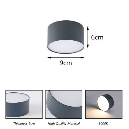 BRILAGI - LED välislaevalgusti FORIS LED/9W/230V Ø 9 cm antratsiit IP44