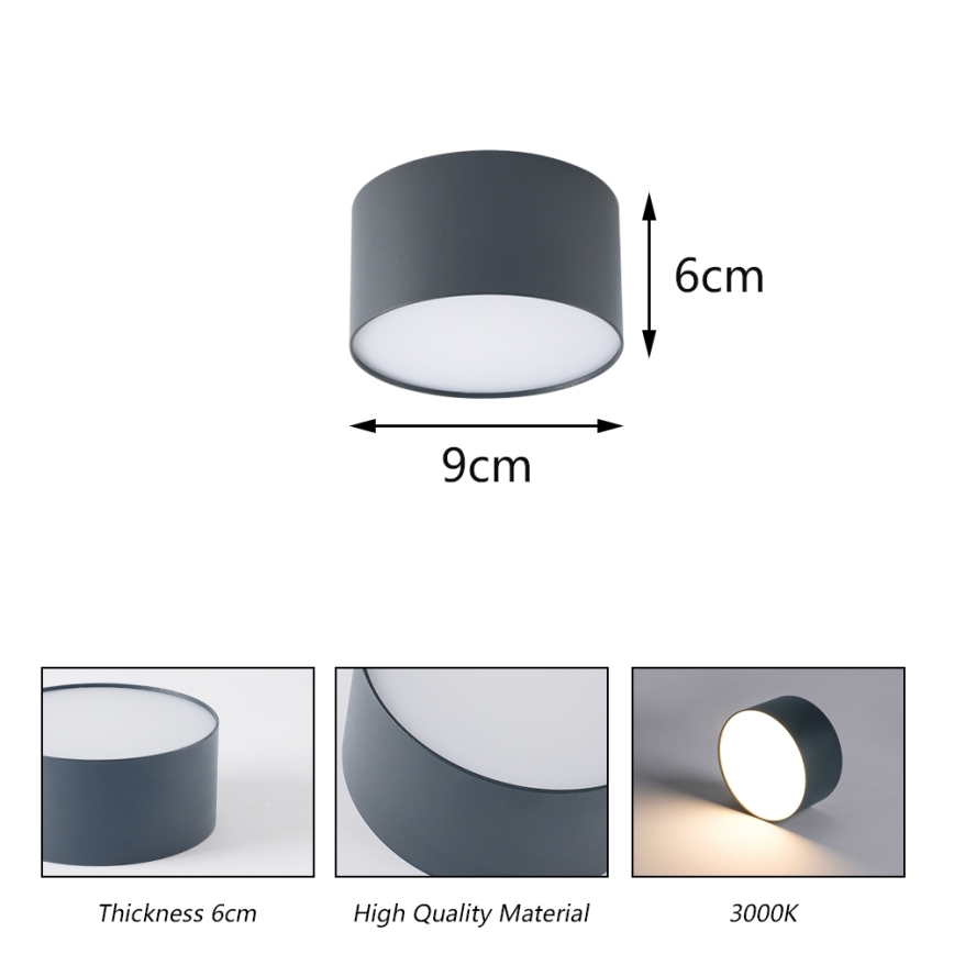 BRILAGI - LED välislaevalgusti FORIS LED/9W/230V Ø 9 cm antratsiit IP44