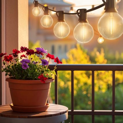 Brilagi - LED väliseks kasutamiseks dekoratiivne valguskett GIRLANDA 10xE12/0,6W/230V 8m must IP44 soe valge